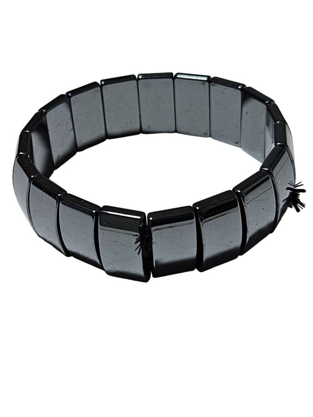 Hematite Block Stone Stretch Bracelet Statement Grounding Fashion Jewelry Women